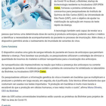 Startup do Cietec fornece proteínas para viabilizar teste rápido de Covid-19 – TI Bahia