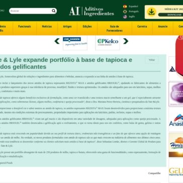 Tate & Lyle expande portfólio à base de tapioca e amidos gelificantes – Aditivos & Ingredientes