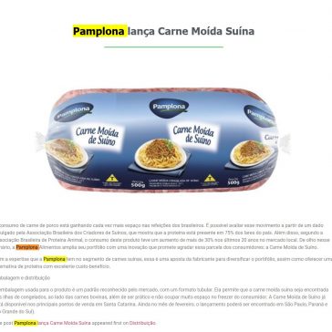 Pamplona lança Carne Moída Suína – ADAPANET