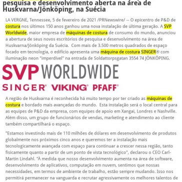 A SVP Worldwide anuncia sua nova instalação de pesquisa e desenvolvimento aberta na área de Huskvarna/Jönköping, na Suécia – Empresas S/A