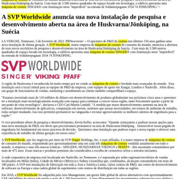 A SVP Worldwide anuncia sua nova instalação de pesquisa e desenvolvimento aberta na área de Huskvarna/Jönköping, na Suécia – FarolCom