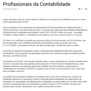 Presidente da Fenacon participa do Encontro das Lideranças das Entidades Filantrópicas e Profissionais da Contabilidade – Contabilidade na TV –