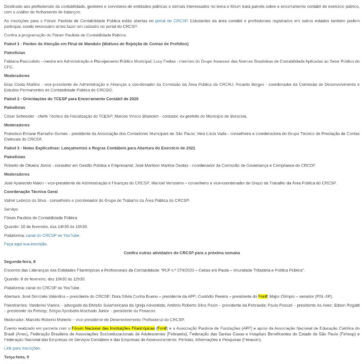 Fórum Paulista de Contabilidade Pública: veja esta e outras atividades do CRCSP nesta semana – CRCS