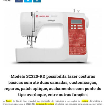 Máquina eletrônica de costura da Singer do Brasil é reconhecida por sua versatilidade – Varejo Brasil