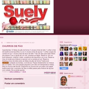 CHURROS DE PÃO – Receitas da Suely