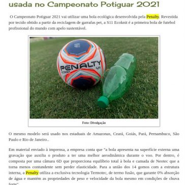A bola ecológica da Penalty que será usada no Campeonato Potiguar 2021 – FutGuar Futebol Potiguar