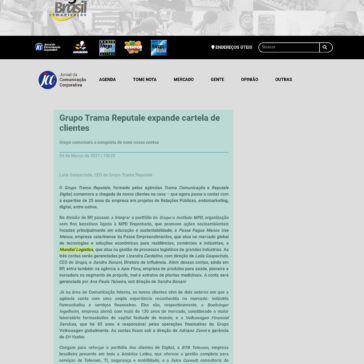 Grupo Trama Reputale expande cartela de clientes – Mega Brasil Comunicação