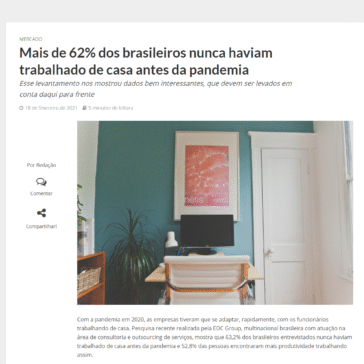 Mais de 62% dos brasileiros nunca haviam trabalhado de casa antes da pandemia – InforChannel