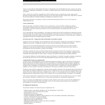 A transformação do panorama do outsourcing no Brasil – Guaíra News