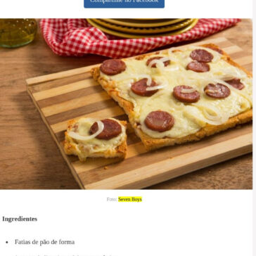 Receita de Pizza de pão de forma especial – Comida e Receitas