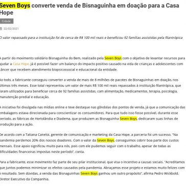 Seven Boys converte venda de Bisnaguinha em doação para a Casa Hope – Agito SP