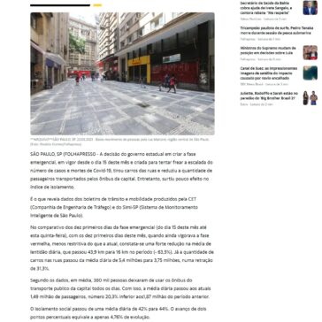 Índice de isolamento aumenta pouco, mesmo com redução de carros nas ruas – Yahoo! Notícias