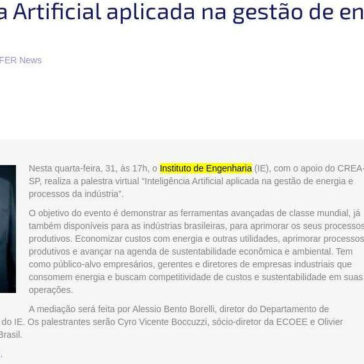 No IE, Inteligência Artificial aplicada na gestão de energia e processos da indústria – ABIFER