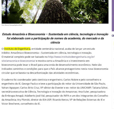 INSTITUTO DE ENGENHARIA LANÇA ESTUDO INÉDITO SOBRE AMAZÔNIA E AS OPORTUNIDADES DA BIOECONOMIA NO BRASIL – Connected Smart Cities