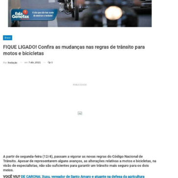 FIQUE LIGADO! Confira as mudanças nas regras de trânsito para motos e bicicletas – Berimbau Notícias