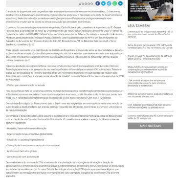 INSTITUTO DE ENGENHARIA LANÇA ESTUDO SOBRE OPORTUNIDADES DA BIOECONOMIA NA AMAZÔNIA – Datagro