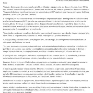 Tecnologia brasileira reduz uso de pulmão artificial em paciente grave – Debate Paraibano