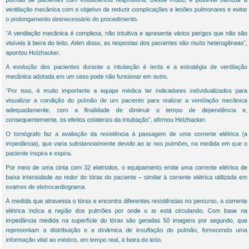 Tecnologia brasileira reduz o uso de `pulmão artificial` em pacientes com insuficiência respiratória – Espaço Ecológico no Ar