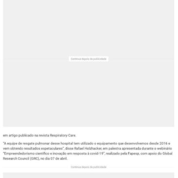 Tecnologia brasileira reduz uso de pulmão artificial em paciente grave – Fatos Locais