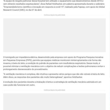 Tecnologia brasileira reduz uso de pulmão artificial em paciente grave – Jornal Ponta Grossa