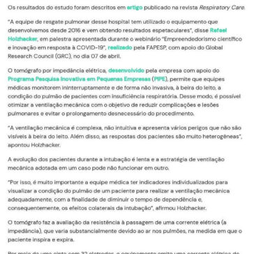 Tecnologia brasileira reduz em 80% o uso de `pulmão artificial` em pacientes com insuficiência respiratória aguda – News Quimiweb