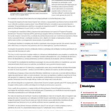 Tecnologia brasileira reduz uso de pulmão artificial em paciente grave – Nova Alvorada News