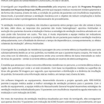 Tecnologia brasileira reduz em 80% o uso de `pulmão artificial` em pacientes com insuficiência respiratória aguda – Portal da Enfermagem