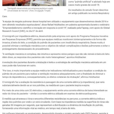 Tecnologia brasileira reduz uso de pulmão artificial em paciente grave – São Gonçalo Agora