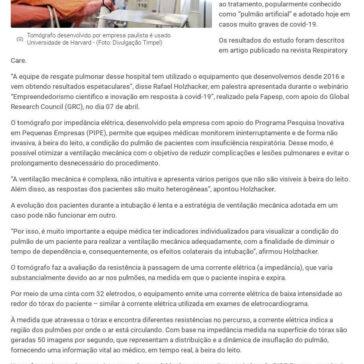 Tecnologia brasileira reduz uso de pulmão artificial em paciente grave – Xingu 230