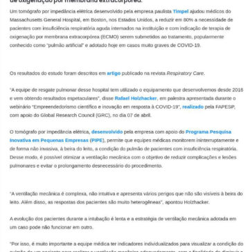 SP: Tecnologia brasileira reduz em 80% o uso de `pulmão artificial` em pacientes – DUNA Press