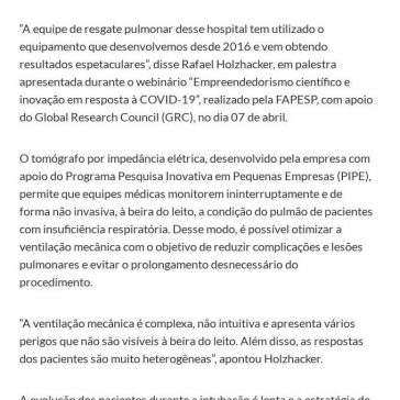 Tecnologia brasileira reduz em 80% o uso de `pulmão artificial` em pacientes – Jornal de Itatiba