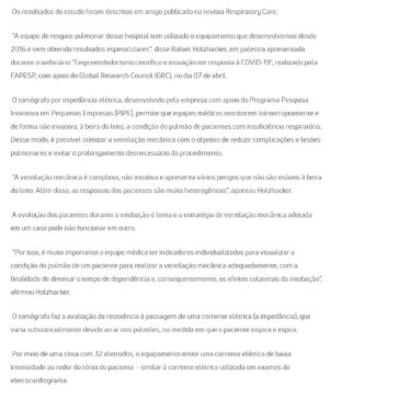 Tecnologia brasileira reduz em 80% o uso de `pulmão artificial` em pacientes – Notícia de Limeira