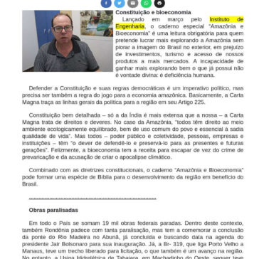 Projeto arriscado de Hildon + Constituição e bioeconomia + Obras paralisadas + Os aposentados – Gente de Opinião