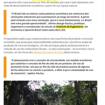 Bioeconomia: `Brasil tem uma grande oportunidade nesta nova revolução econômica`, diz especialista – Sputnik Brasil