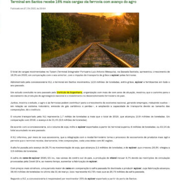 Terminal em Santos recebe 16% mais cargas via ferrovia com avanço do agro – UDOP