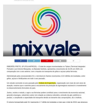 Terminal em Santos recebe 16% mais cargas via ferrovia com avanço do agro – Mix Vale