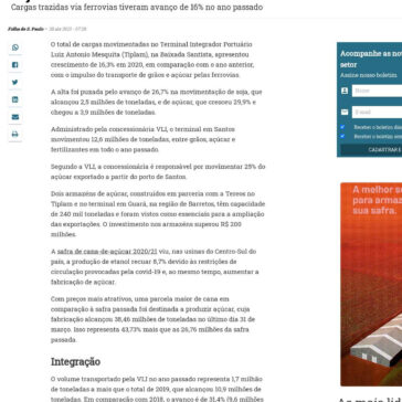 Terminal em Santos (SP) recebe 30% mais açúcar em 2020 – Nova Cana