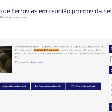 EPL e a Divisão de Ferrovias em reunião promovida pelo IE – ABIFER