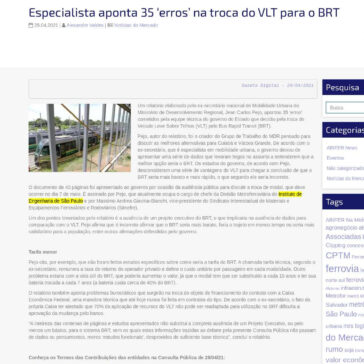 Especialista aponta 35 `erros` na troca do VLT para o BRT – ABIFER