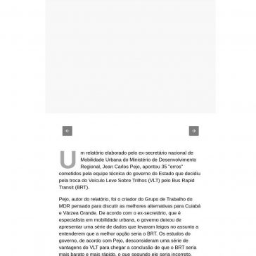 Especialista aponta 35 `erros` na troca do VLT para o BRT – Jornal de Mato Grosso