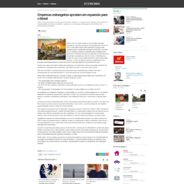 Empresas estrangeiras apostam em expansão para o Brasil – Cidade no Ar