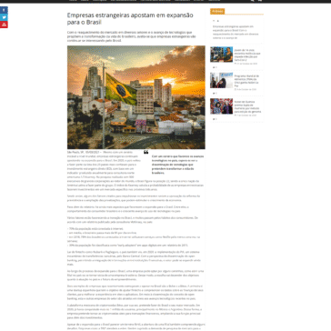 Empresas estrangeiras apostam em expansão para o Brasil – Inteligência e Inovação