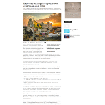 Empresas estrangeiras apostam em expansão para o Brasil – Rede USA