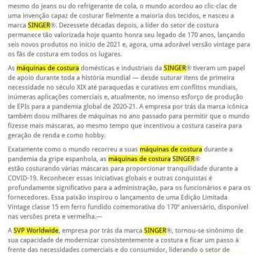 SINGER® comemora 170 anos de inovações globais – Empresas S/A