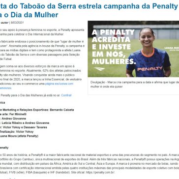 Atleta do Taboão da Serra estrela campanha da Penalty para o Dia da Mulher- Jornal na Net