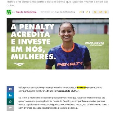 Em homenagem ao Dia da Mulher, Penalty apoia presença feminina no esporte – Abc da Comunicação