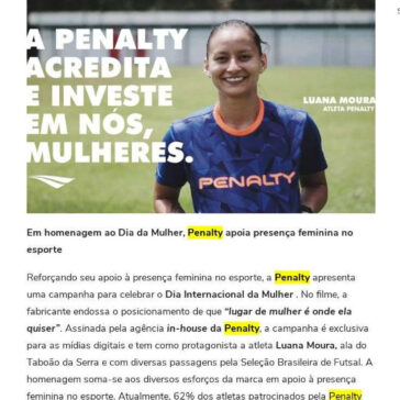 Em homenagem ao Dia da Mulher, Penalty apoia presença feminina no esporte- Folha Vitória Blogs