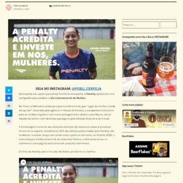 Em homenagem ao Dia da Mulher, Penalty apoia presença feminina no esporte- Publicidade e Cerveja
