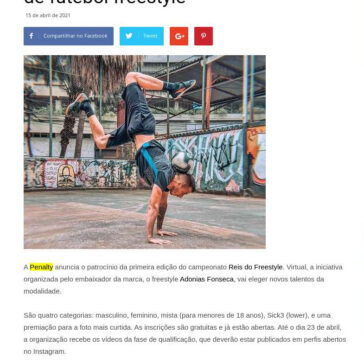 Penalty promove campeonato virtual de futebol freestyle- Grandes Nomes da Propaganda