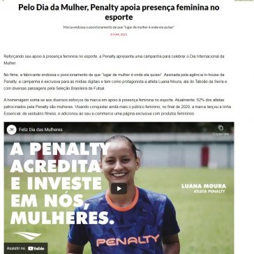 Pelo Dia da Mulher, Penalty apoia presença feminina no esporte- MKT Esportivo
